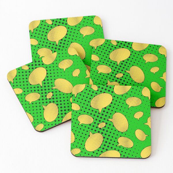 Item preview, Comic Speech Bubble Pattern Green Yellow designed and sold by HematiteDesign.
