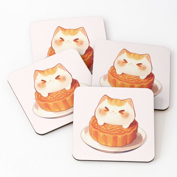 Item preview, Cat and Mooncake designed and sold by NikoNekoDesigns.