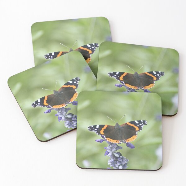 Item preview, Red Admiral Butterfly on Purple Flowers designed and sold by HematiteDesign.