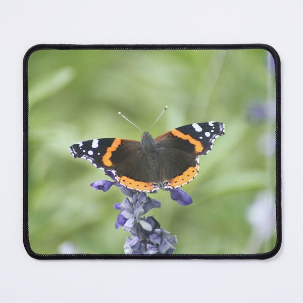 Item preview, Red Admiral Butterfly on Purple Flowers designed and sold by HematiteDesign.