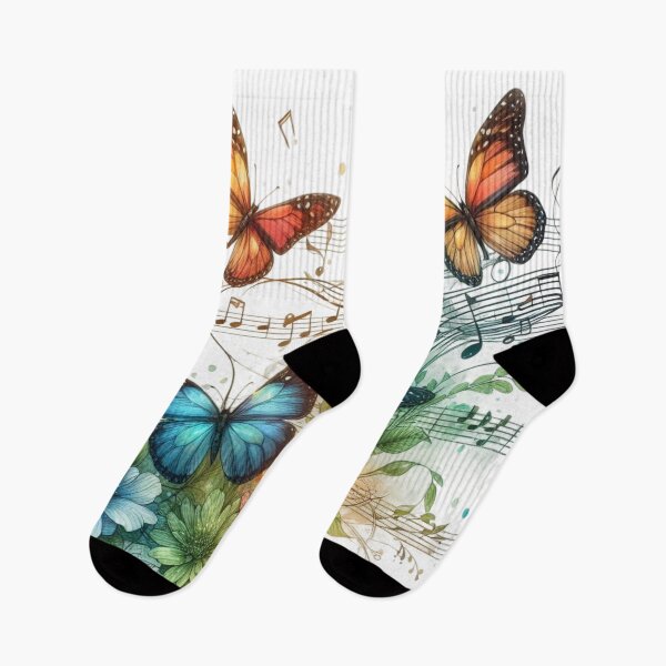 Item preview, Music Notes,Flowers,Butterfly designed and sold by deniz kaya.
