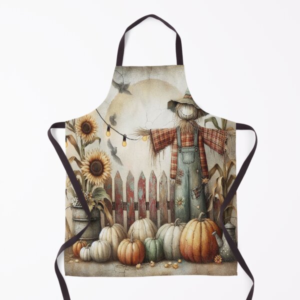 Item preview, Autumn Scene with Scarecrow, Pumpkins, Sunflowers and String Lights designed and sold by Visionary Vibez.
