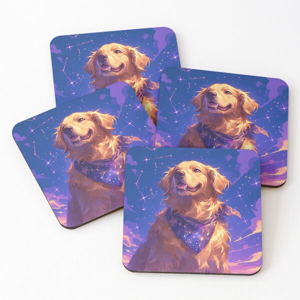 Item preview, Golden Retriever with Starry Neckband and Background designed and sold by Christian Weiss.