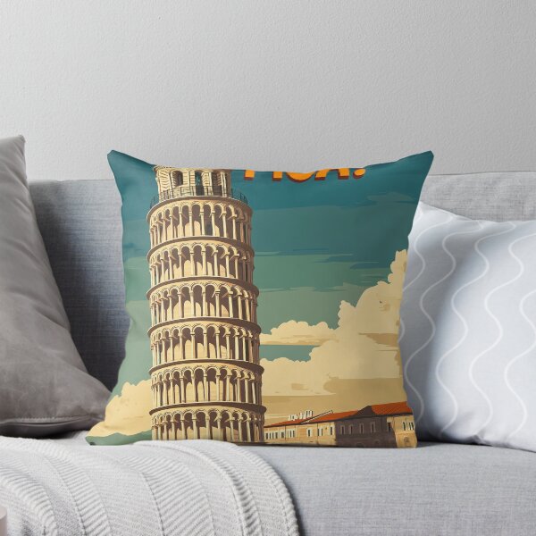 Artikelvorschau, Vintage-Kunstdruck mit Stadtbild von Pisa | Retro-Reiseposter aus Italien | Wanddekoration mit dem Schiefen Turm von Pisa | Italienisches Kunstwerk | Modernes Design der Mitte des Jahrhunderts entworfen und verkauft von nomiraclehere.