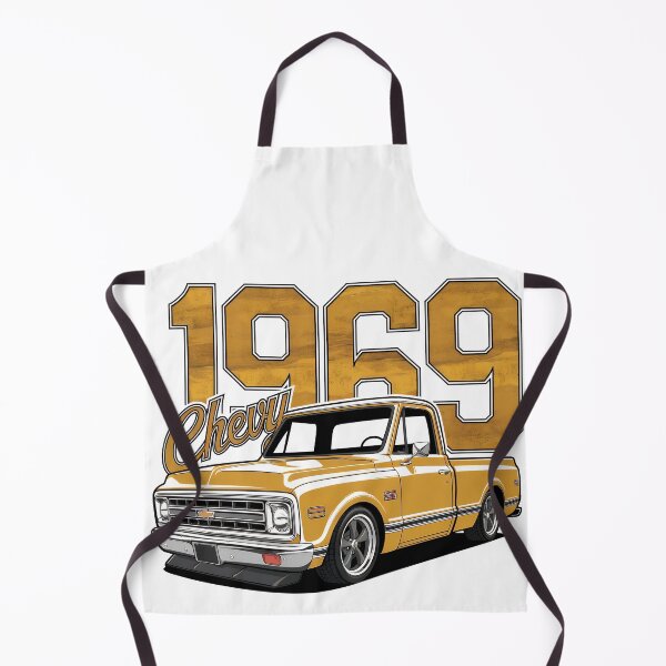 Item preview, Vintage 1969 Chevy C10 Yellow Classic Truck Illustration designed and sold by waterloop.