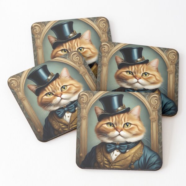 Item preview, Victorian Cat Gentleman in Regal Attire designed and sold by CrownedCanvas.