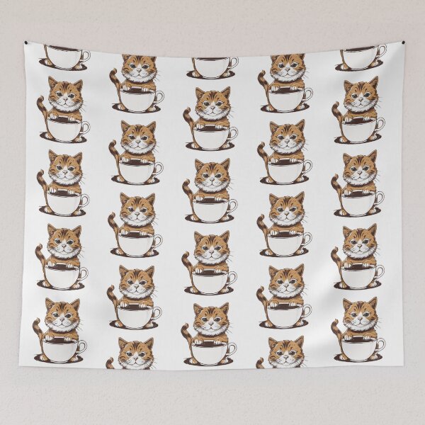 Item preview, Cat and coffee designed and sold by TeeTemptation.