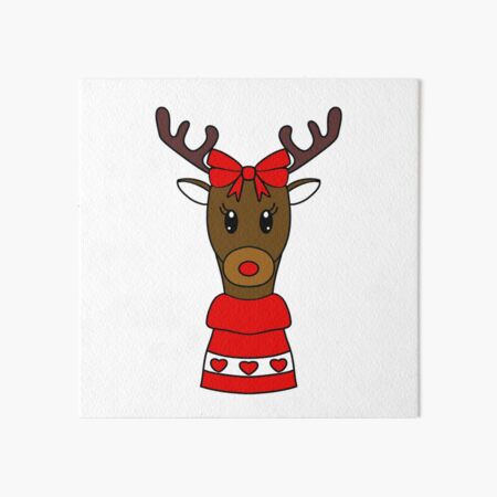 Item preview, Sweet Christmas Reindeer - Red Nosed Reindeer designed and sold by Sartoris Art.