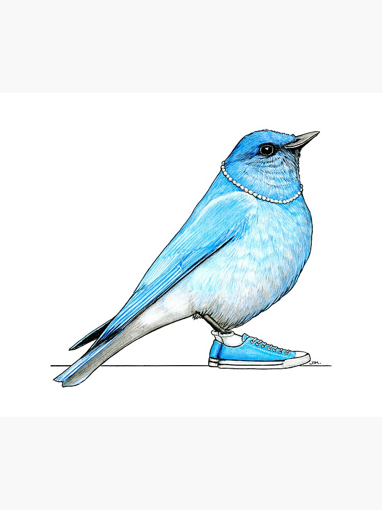 Thumbnail 5 of 5, Mouse Pad, Bluebird in Pearls and Chucks designed and sold by JimsBirds.