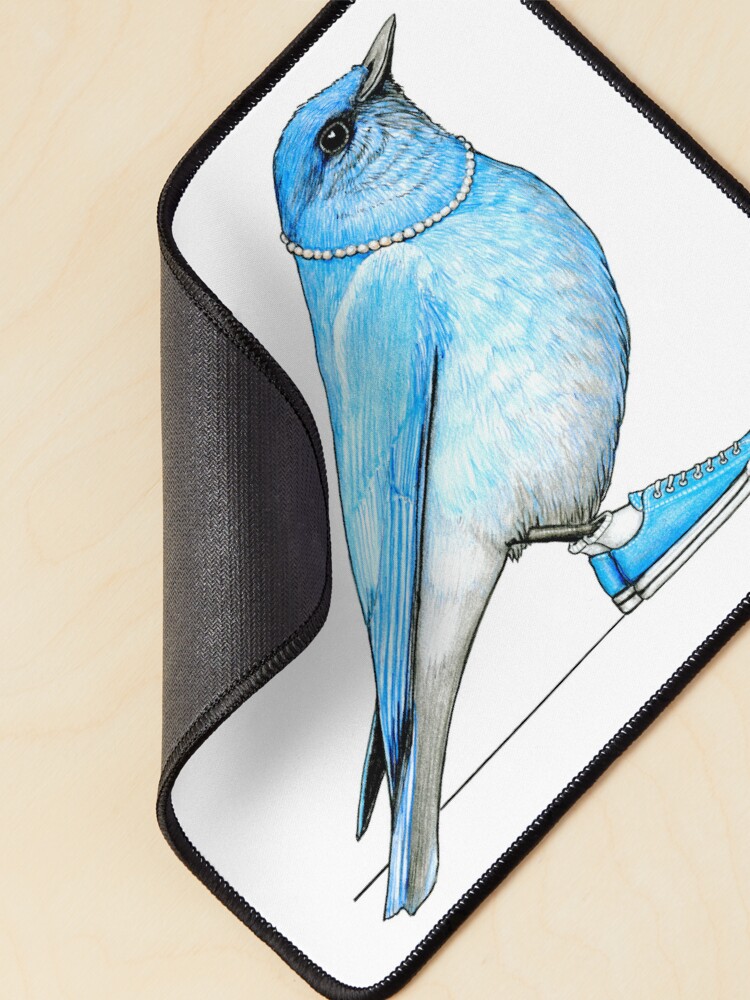 Thumbnail 2 of 5, Mouse Pad, Bluebird in Pearls and Chucks designed and sold by JimsBirds.