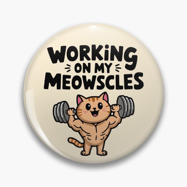 Item preview, Working On My Meowscles! Cute Gym Cat Pun designed and sold by PMCreative.