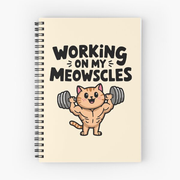 Item preview, Working On My Meowscles! Cute Gym Cat Pun designed and sold by PMCreative.