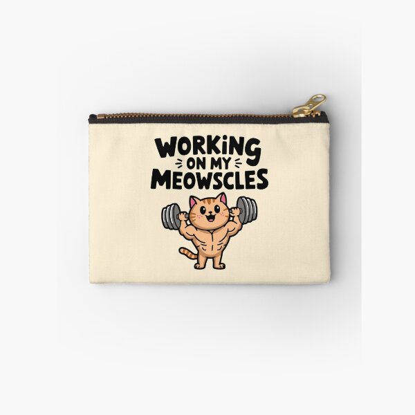 Item preview, Working On My Meowscles! Cute Gym Cat Pun designed and sold by PMCreative.