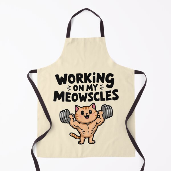 Item preview, Working On My Meowscles! Cute Gym Cat Pun designed and sold by PMCreative.
