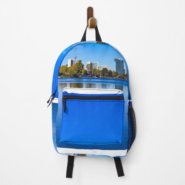 Item preview, Skyline of Vienna and blue Donau river,landscape sunny autumn day designed and sold by goceris.