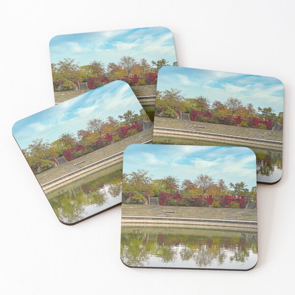 Item preview, Park staircase and pond in Vienna autumn season designed and sold by goceris.