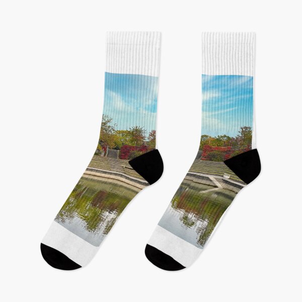 Item preview, Park staircase and pond in Vienna autumn season designed and sold by goceris.