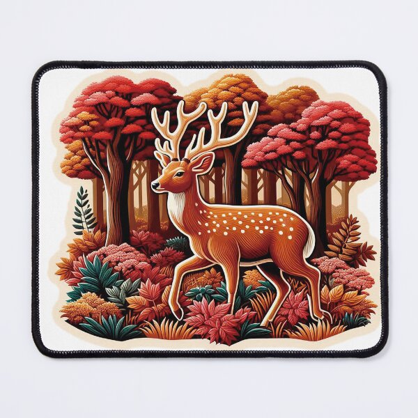 Item preview, Tranquil Sika Deer Strolling Through a Peaceful Autumn Forest – Nature’s Calm at its Best designed and sold by KreaDesignOne.