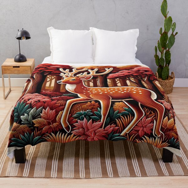 Item preview, Tranquil Sika Deer Strolling Through a Peaceful Autumn Forest – Nature’s Calm at its Best designed and sold by KreaDesignOne.