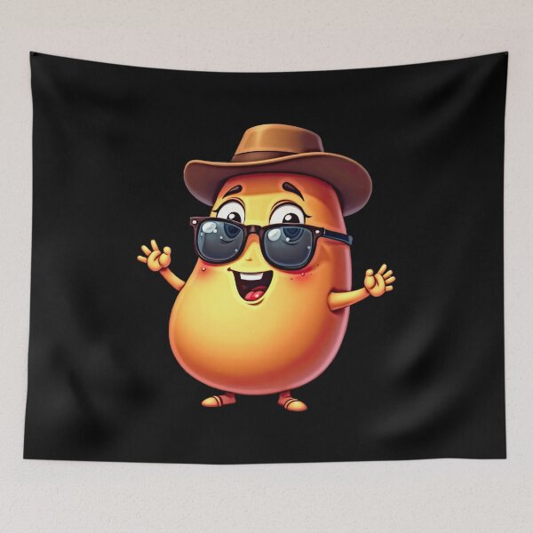 Item preview, Cute bean character with hat and sunglasses designed and sold by artwaves.