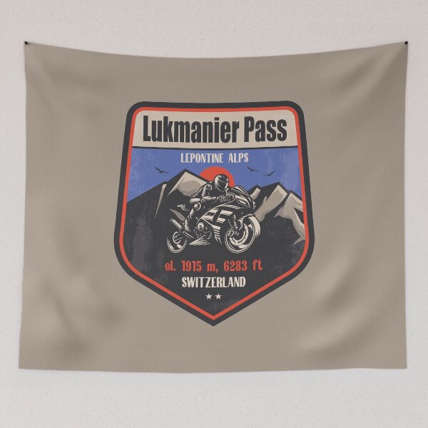 Item preview, Lukmanier Pass Switzerland Motorcycling Mountain Design designed and sold by CynthiaGraphics.