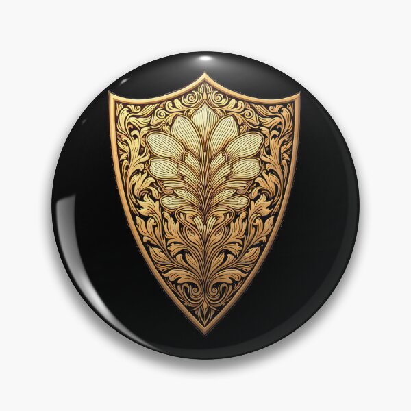 Item preview, Decorative shield with intricate floral patterns designed and sold by artwaves.