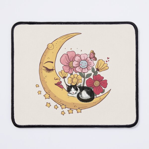 Item preview, Sleeping Cat Floral Moon designed and sold by HappyLifeCreate.