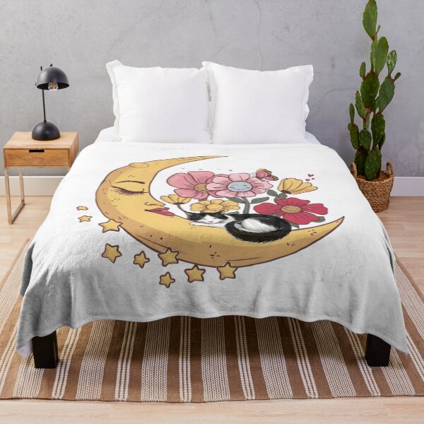Item preview, Sleeping Cat Floral Moon designed and sold by HappyLifeCreate.