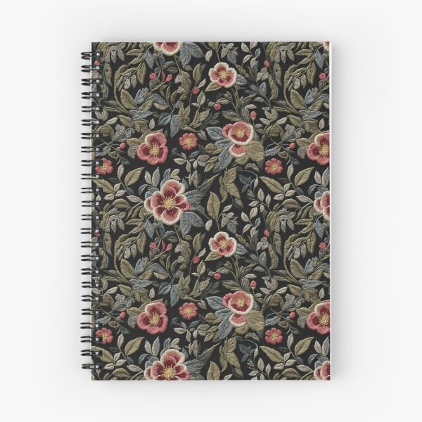 Item preview, Dark Botanical Flower Pattern - Faux Embroidery designed and sold by FlowerMeFlorals.