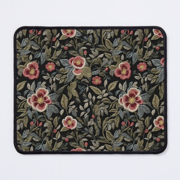 Item preview, Dark Botanical Flower Pattern - Faux Embroidery designed and sold by FlowerMeFlorals.
