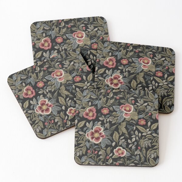 Item preview, Dark Botanical Flower Pattern - Faux Embroidery designed and sold by FlowerMeFlorals.