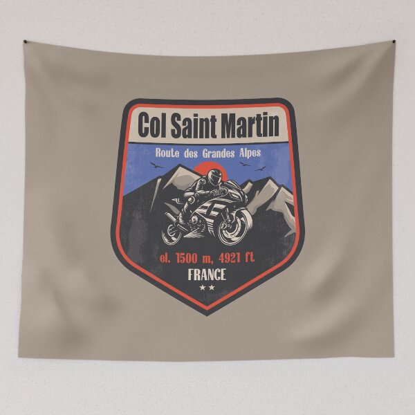 Item preview, Col Saint Martin France Motorcycling Mountain Design designed and sold by CynthiaGraphics.