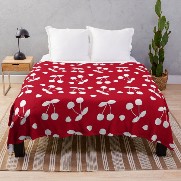 Item preview, Cute, Cherry and Heart Pattern, White on Red designed and sold by OneThreeSix.