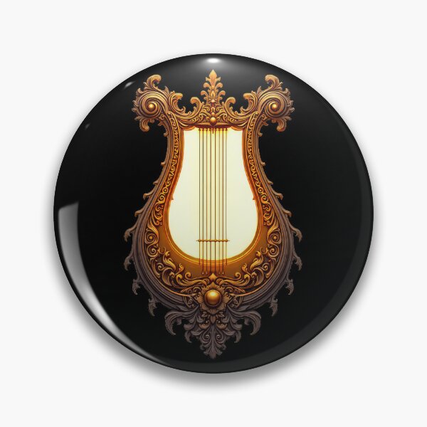Item preview, Intricately Carved Majestic Lyre with Golden Strings designed and sold by artwaves.