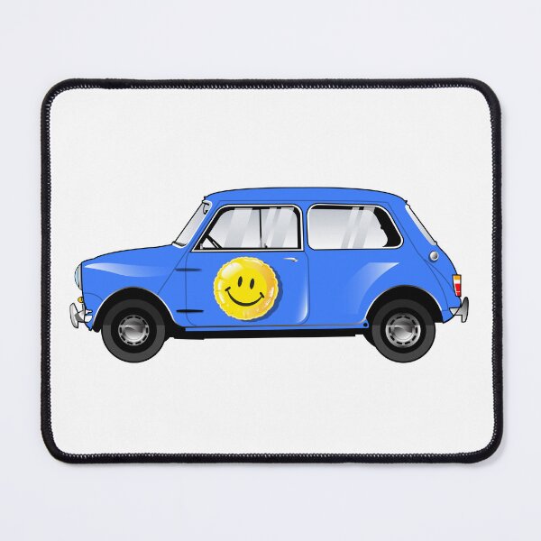 Item preview, Graphic of Smiley Face Balloon on Vintage Bright Blue Mini designed and sold by Hugh Whyte.