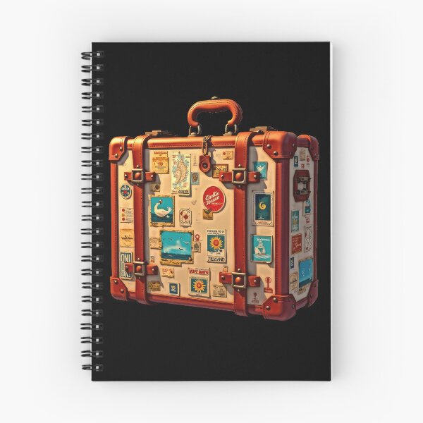 Item preview, Vintage suitcase with travel stickers designed and sold by artwaves.