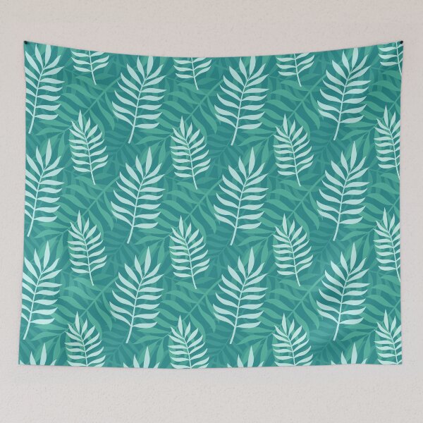 Item preview, Turquoise blue tropical leaves  designed and sold by drosostalitsa.
