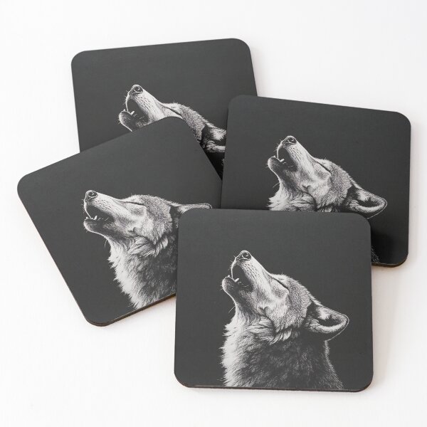 Item preview, Black and white Wolf pencil drawing  designed and sold by Pencil-Art.