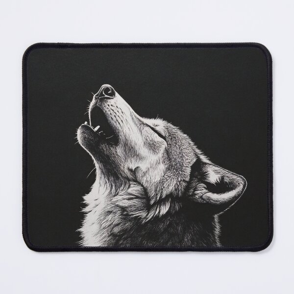 Item preview, Black and white Wolf pencil drawing designed and sold by Pencil-Art.