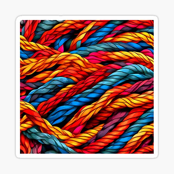 Item preview, Colorful rope design with intertwined strands for a bold, textured pattern designed and sold by Tchoice.