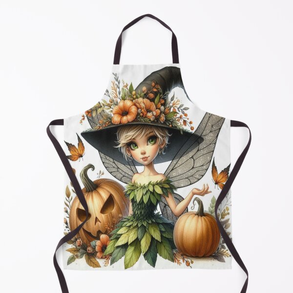 Item preview, Autumn Fairy Witch with Pumpkins, Butterflies and Fall Theme designed and sold by Visionary Vibez.