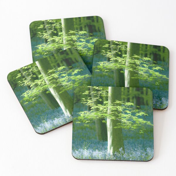 Item preview, Fotografía digital de hojas iluminadas por el sol en un bosque de campanillas designed and sold by SimonJohnson1.