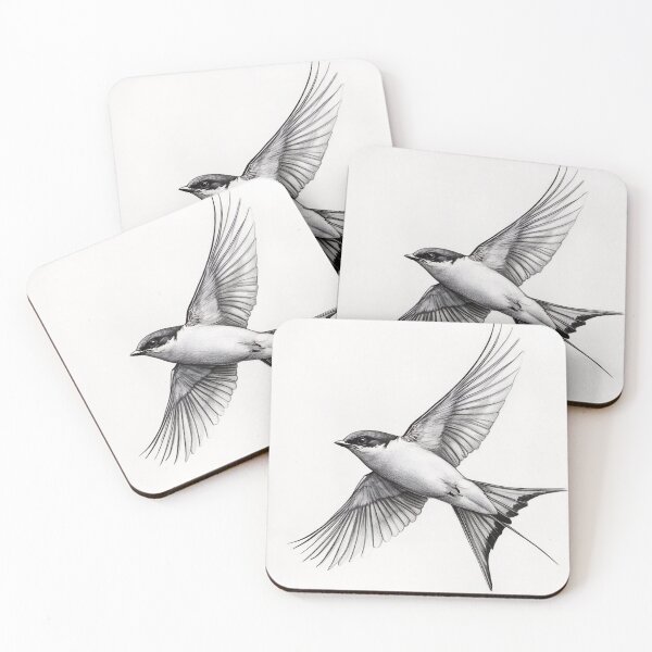 Item preview, Black and White Bird Pencil Drawing designed and sold by Pencil-Art.