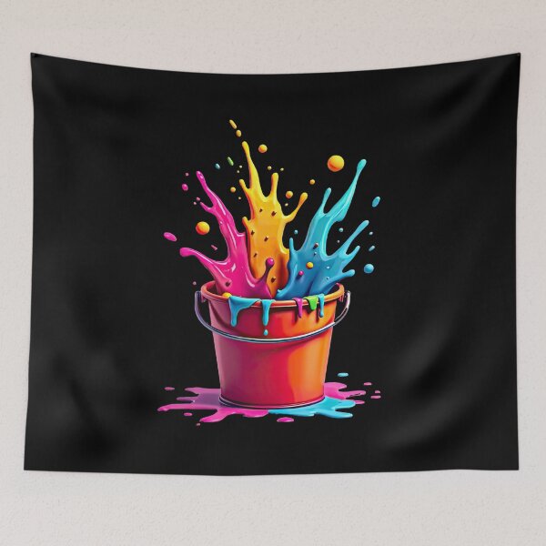 Item preview, Colorful paint splashes from a bucket designed and sold by artwaves.