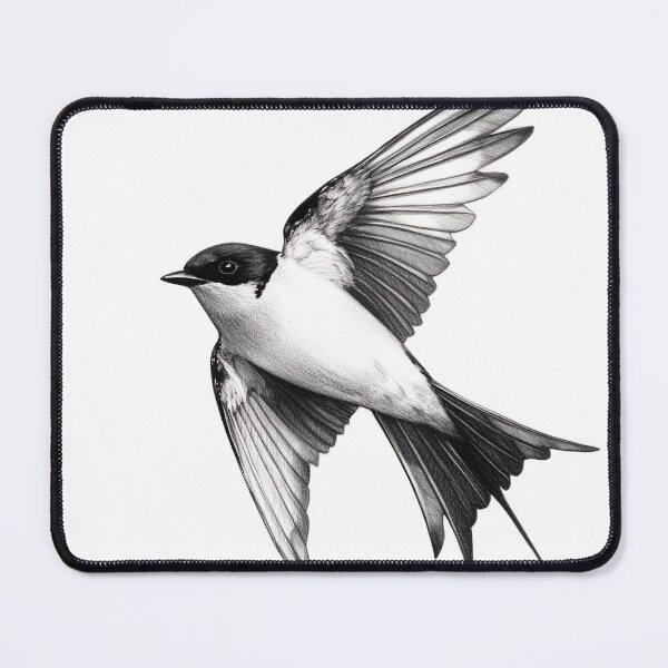 Item preview, Black and White Bird Pencil Drawing designed and sold by Pencil-Art.