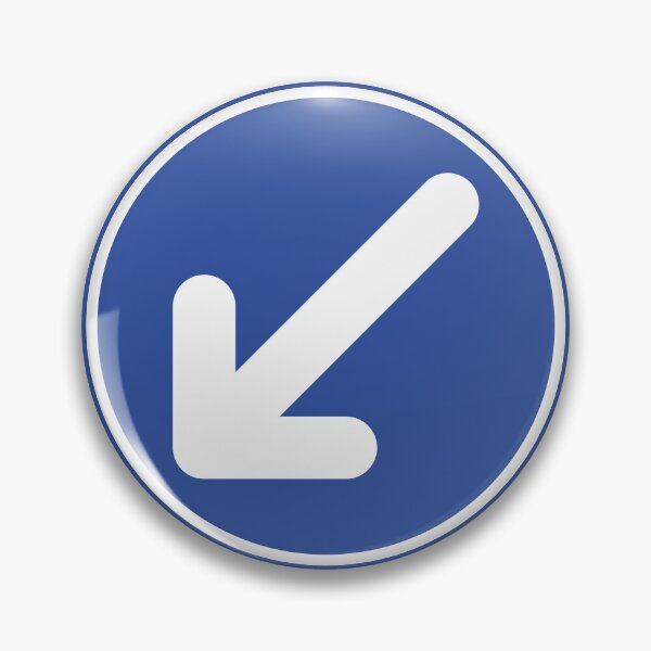 Item preview, Blue Directional Sign Down Left designed and sold by ProhibitionStickers.