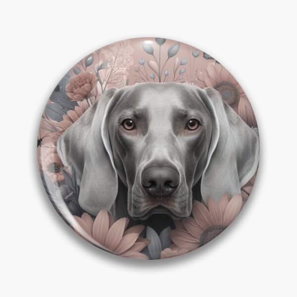 Item preview, Coquette Weimaraner Floral Art with Butterflies - Design Nr. 187 designed and sold by WeimTrails.