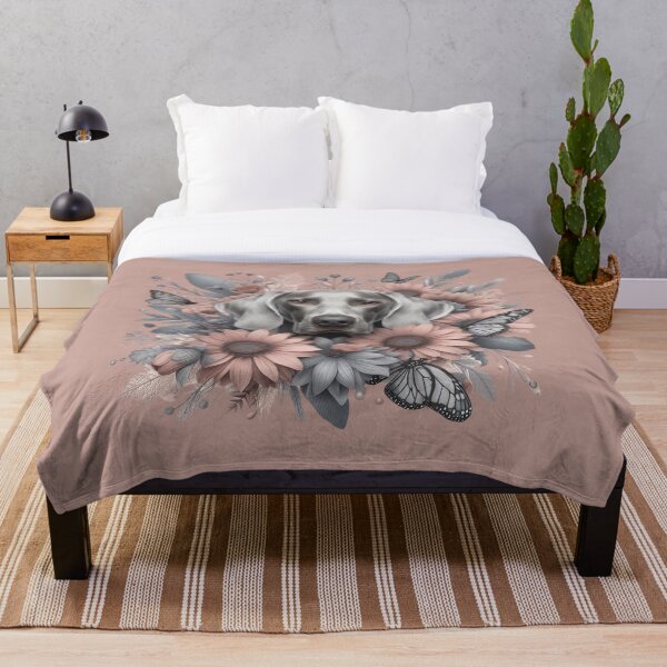 Item preview, Coquette Weimaraner Floral Art with Butterflies - Design Nr. 187 designed and sold by WeimTrails.