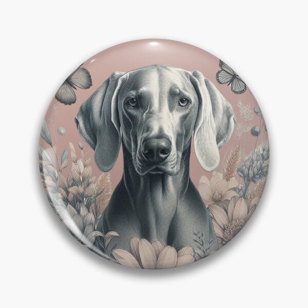 Item preview, Coquette Weimaraner Floral Art with Butterflies - Design Nr. 188 designed and sold by WeimTrails.