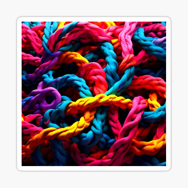 Item preview, Colorful rope design with overlapping loops in bright hues for a playful designed and sold by Tchoice.